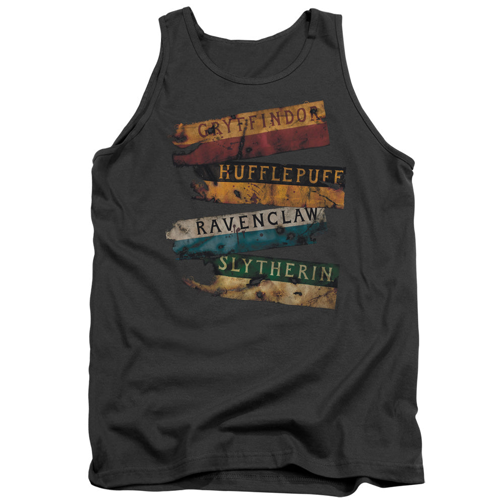 Harry Potter - Burnt Banners - Adult Tank - Charcoal