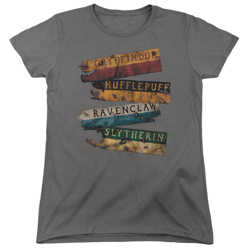 Harry Potter - Burnt Banners - Short Sleeve Womens Tee - Charcoal T-shirt