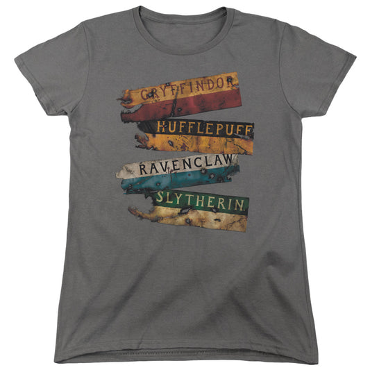 Harry Potter - Burnt Banners - Short Sleeve Womens Tee - Charcoal T-shirt