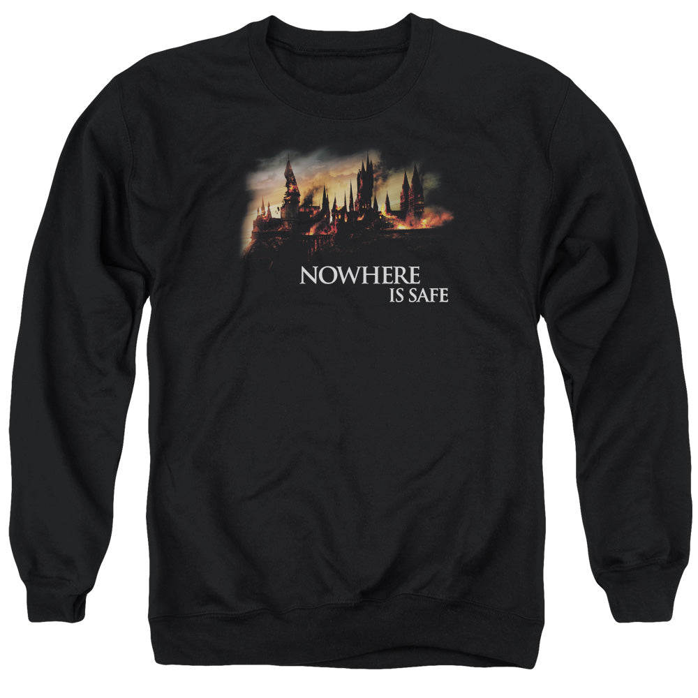 Harry Potter - Burning Hogwarts - Adult Crewneck Sweatshirt - Black