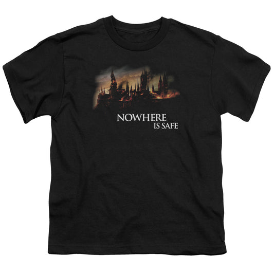 Harry Potter - Burning Hogwarts - Short Sleeve Youth 18/1 - Black T-shirt