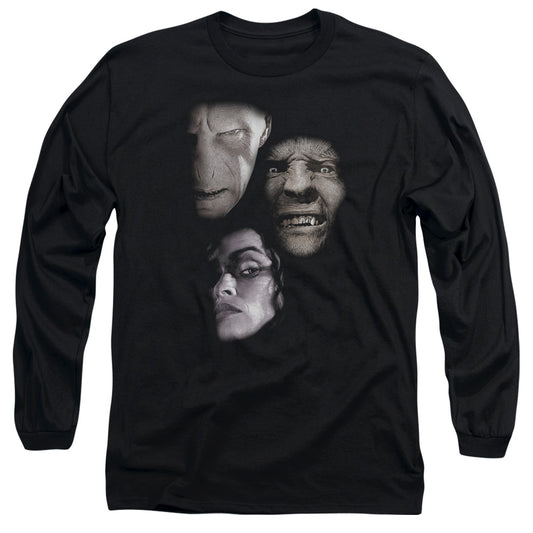 Harry Potter - Villian Heads - Long Sleeve Adult 18/1 - Black T-shirt