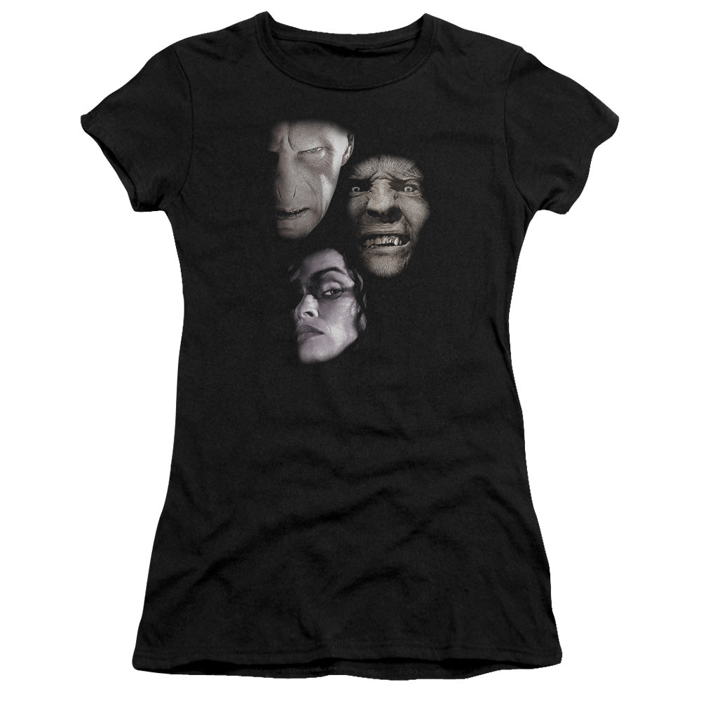 Harry Potter - Villian Heads - Short Sleeve Junior Sheer - Black T-shirt
