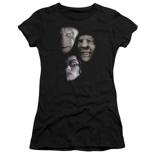 Harry Potter - Villian Heads - Short Sleeve Junior Sheer - Black T-shirt