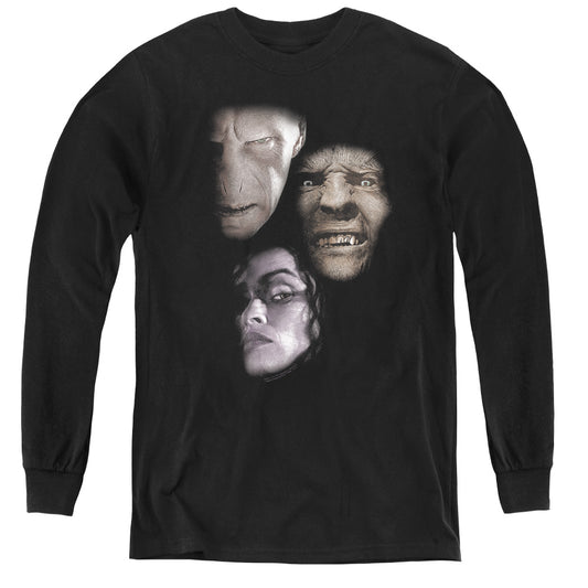 Harry Potter - Villian Heads - Youth Long Sleeve Tee - Black