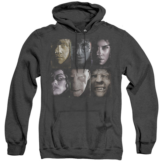 Harry Potter - Horizontal Heads - Adult Heather Hoodie - Black