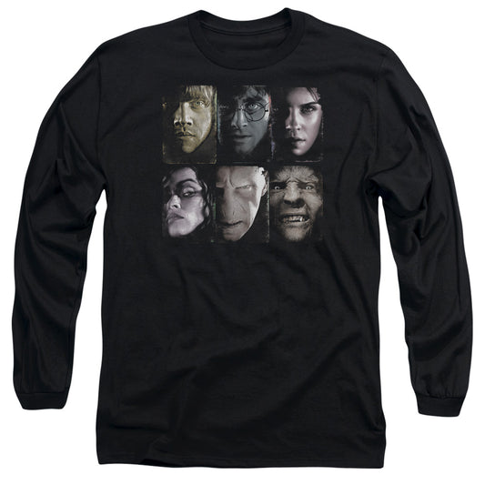 Harry Potter - Horizontal Heads - Long Sleeve Adult 18/1 - Black T-shirt