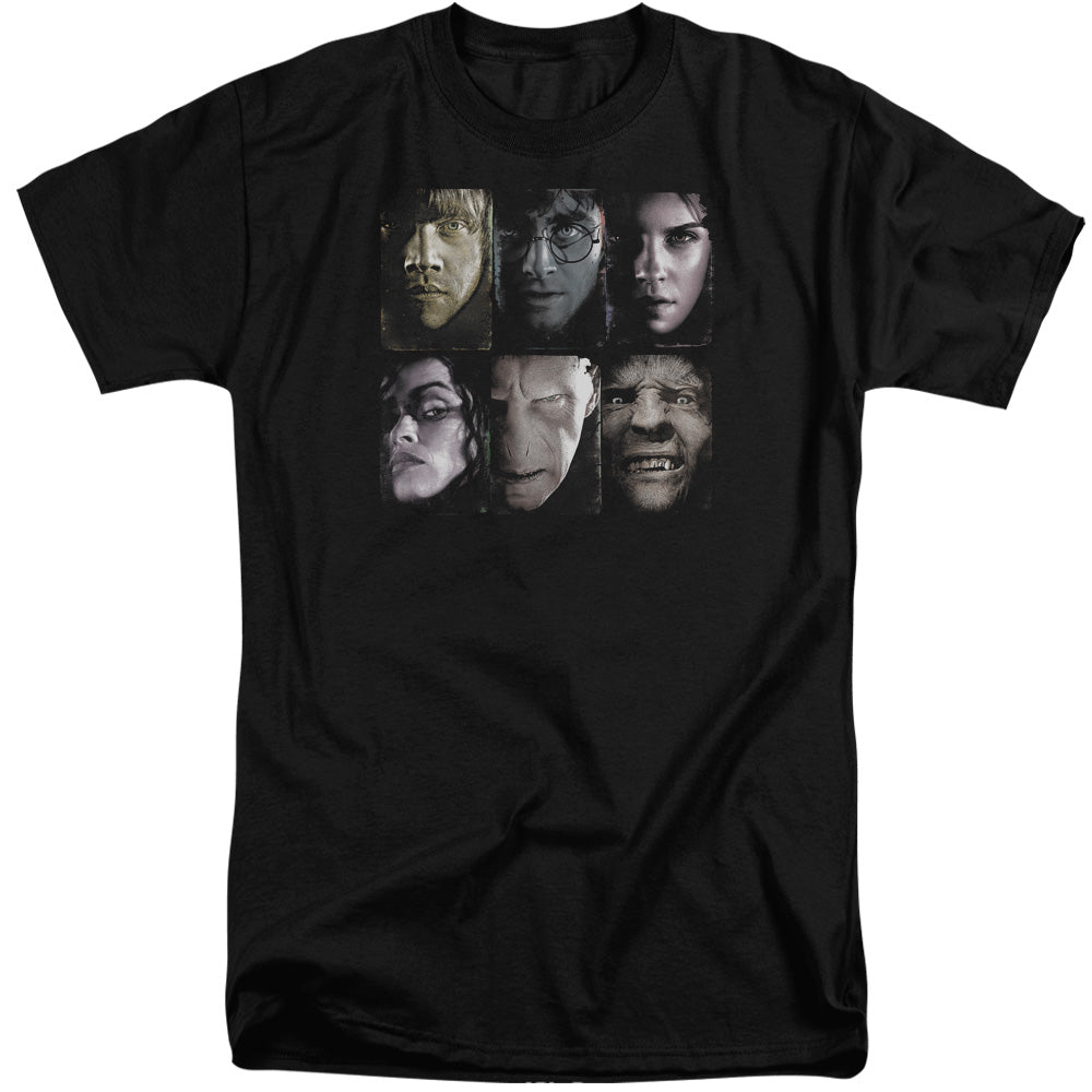 Harry Potter - Horizontal Heads - Short Sleeve Adult Tall 18/1 - Black T-shirt