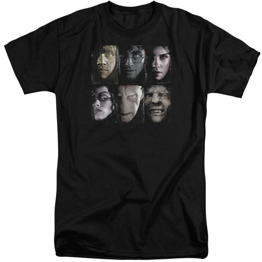 Harry Potter - Horizontal Heads - Short Sleeve Adult Tall 18/1 - Black T-shirt