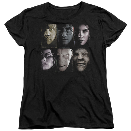 Harry Potter - Horizontal Heads - Short Sleeve Womens Tee - Black T-shirt