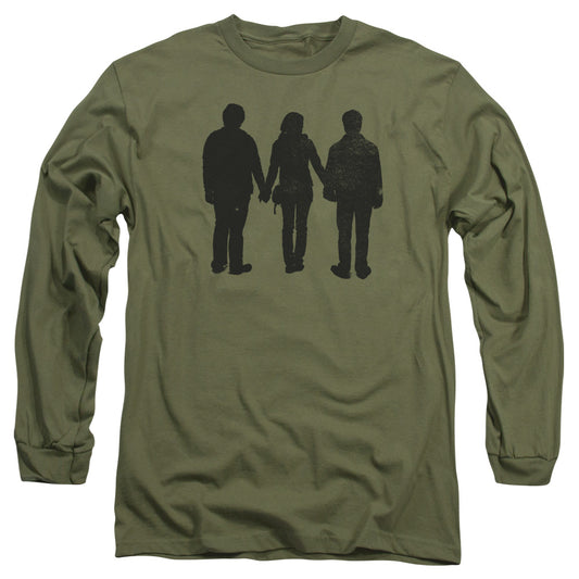 Harry Potter - Three Stand Alone - Long Sleeve Adult 18/1 - Military Green T-shirt