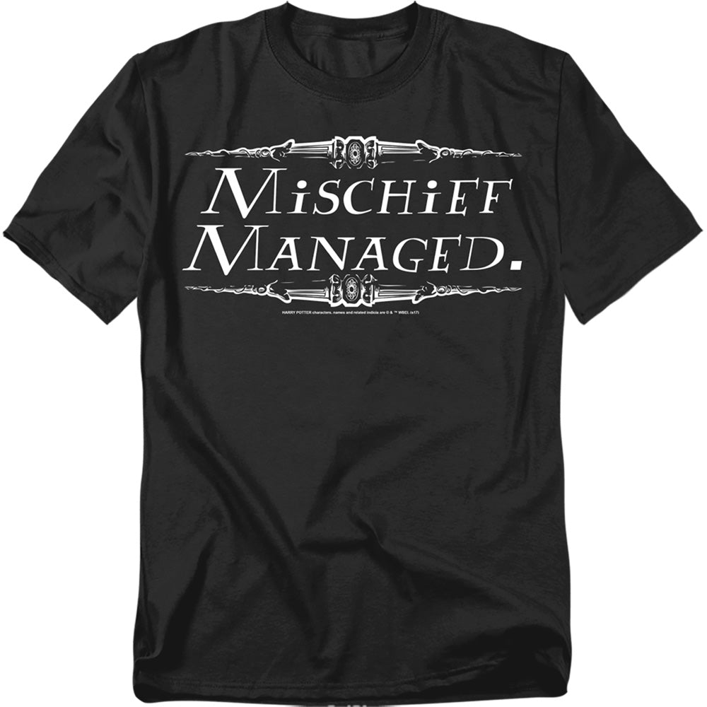 Harry Potter - Mischief Managed - Short Sleeve Adult 18/1 - Black T-shirt