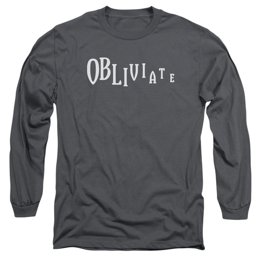 Harry Potter - Obliviate - Long Sleeve Adult 18/1 - Charcoal T-shirt