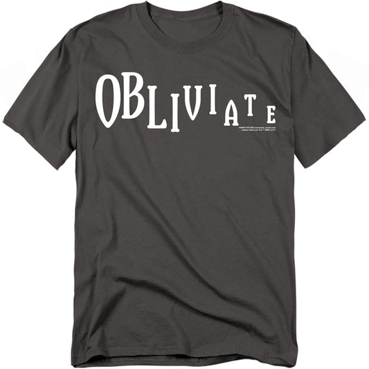 Harry Potter - Obliviate - Short Sleeve Adult 18/1 - Charcoal T-shirt
