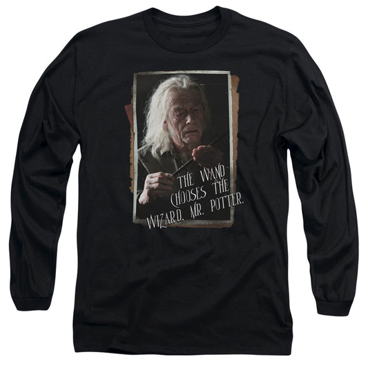 Harry Potter - Olivander - Long Sleeve Adult 18/1 - Black T-shirt