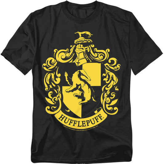 Harry Potter - Hufflepuff Crest - Short Sleeve Adult 18/1 - Black T-shirt