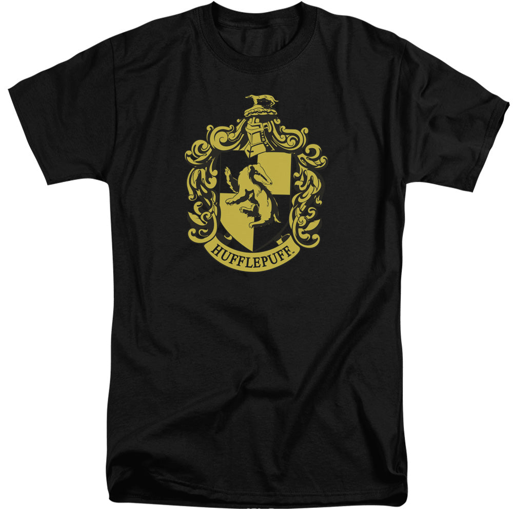 Harry Potter - Hufflepuff Crest - Short Sleeve Adult Tall 18/1 - Black T-shirt