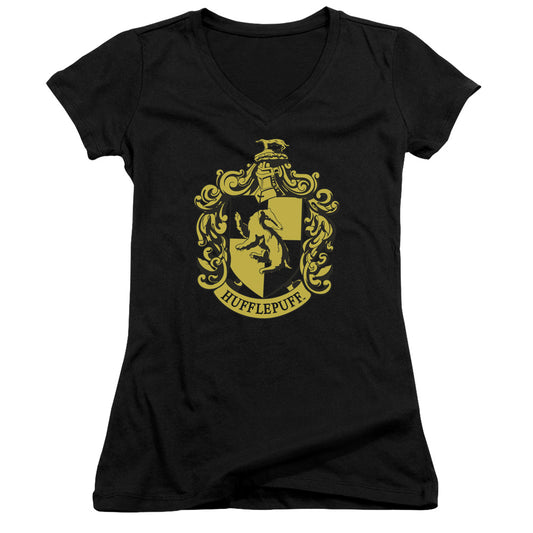 Harry Potter - Hufflepuff Crest-junior V-neck - Black