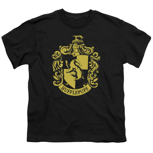 Harry Potter - Hufflepuff Crest - Short Sleeve Youth 18/1 - Black T-shirt