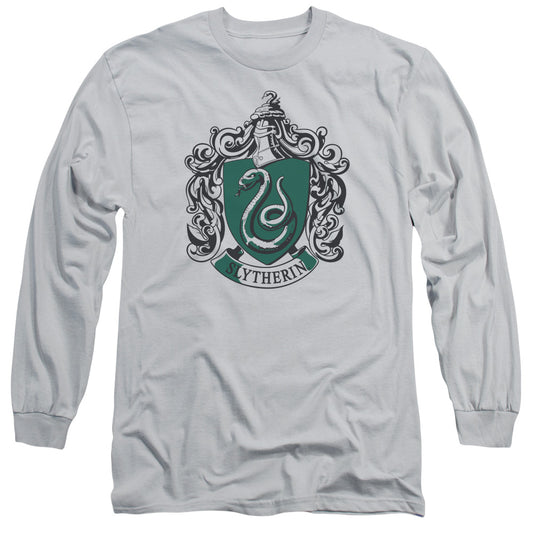 Harry Potter - Slytherine Crest - Long Sleeve Adult 18/1 - Silver T-shirt