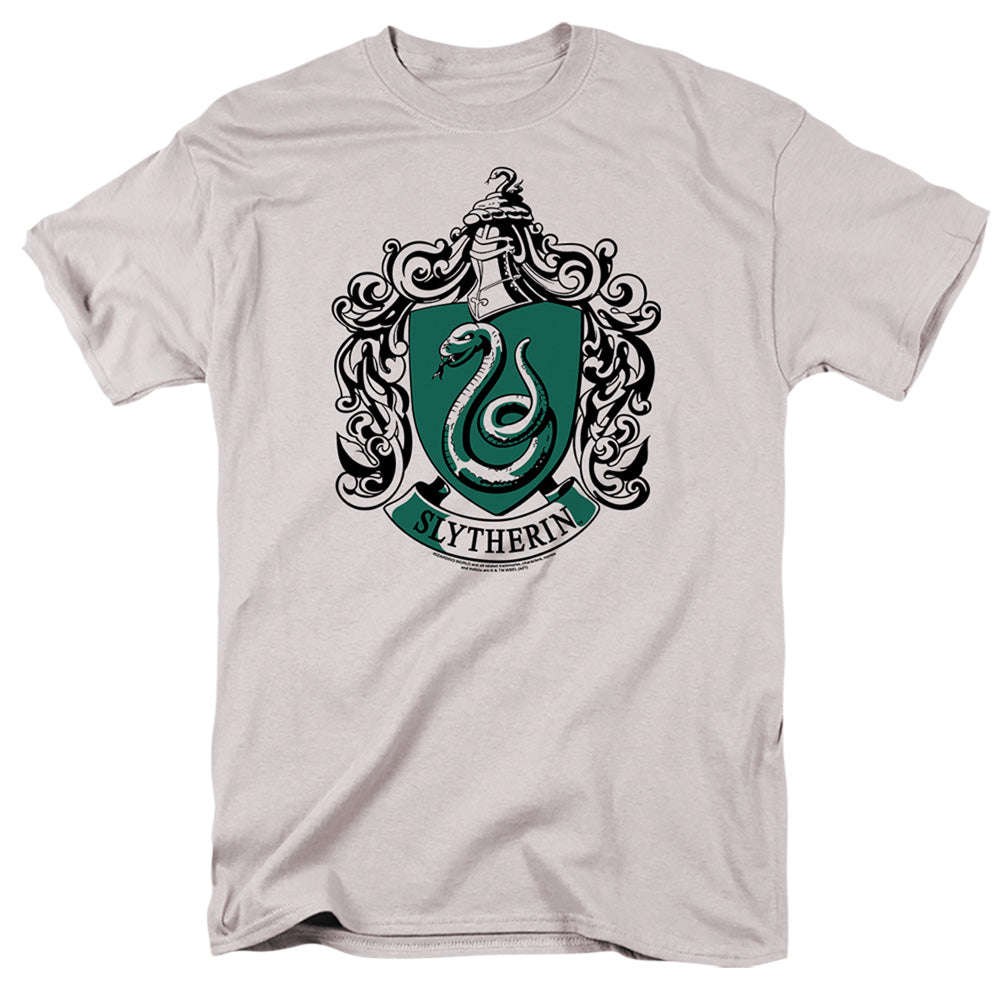 Harry Potter - Slytherine Crest - Short Sleeve Adult 18/1 - Silver T-shirt