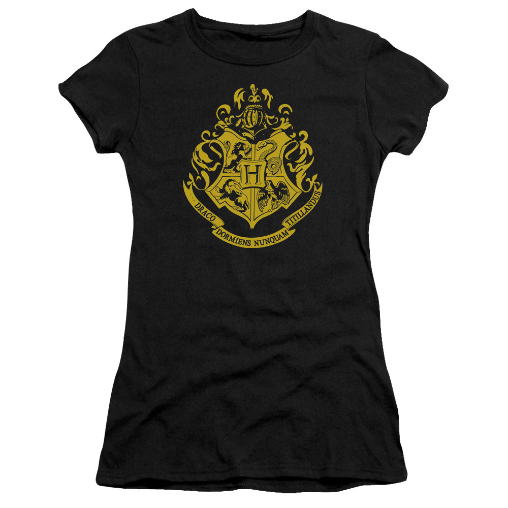 Harry Potter - Hogwarts Crest - Short Sleeve Junior Sheer - Athletic Heather T-shirt