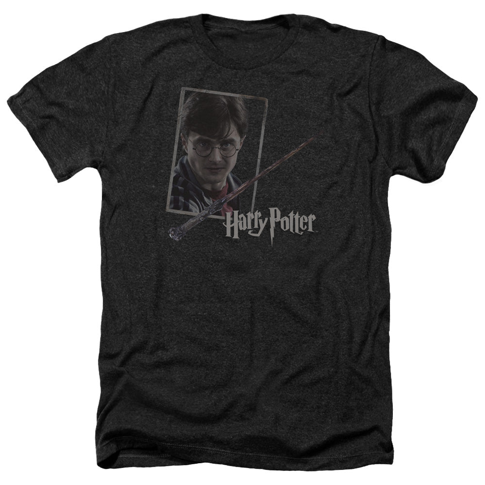 Harry Potter - Harrys Wand Portrait - Adult Heather-black