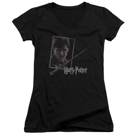 Harry Potter - Harrys Wand Portrait-junior V-neck - Black