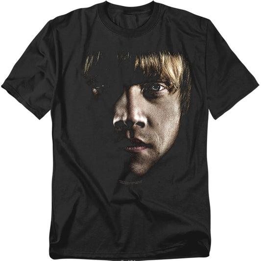 Harry Potter - Ron Poster Head - Short Sleeve Adult 18/1 - Black T-shirt