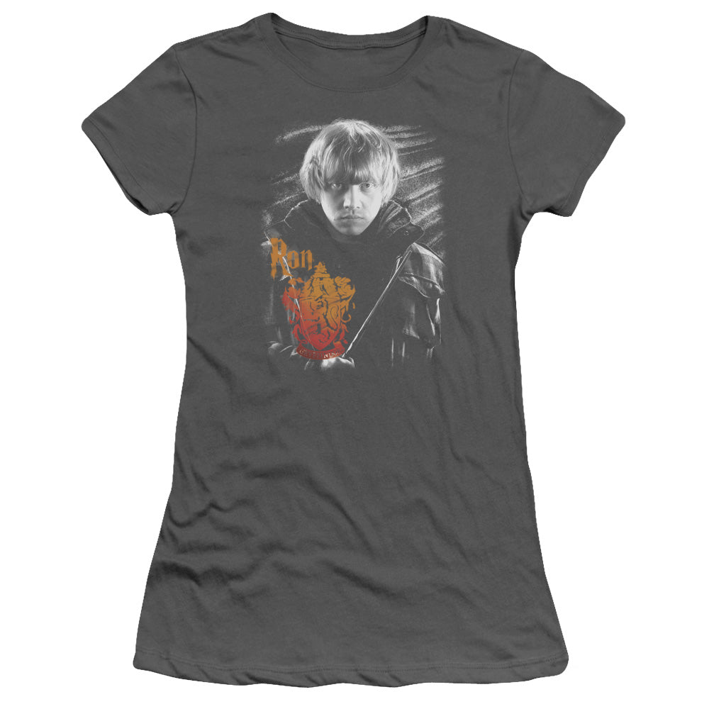 Harry Potter - Ron Portrait - Short Sleeve Junior Sheer - Charcoal T-shirt