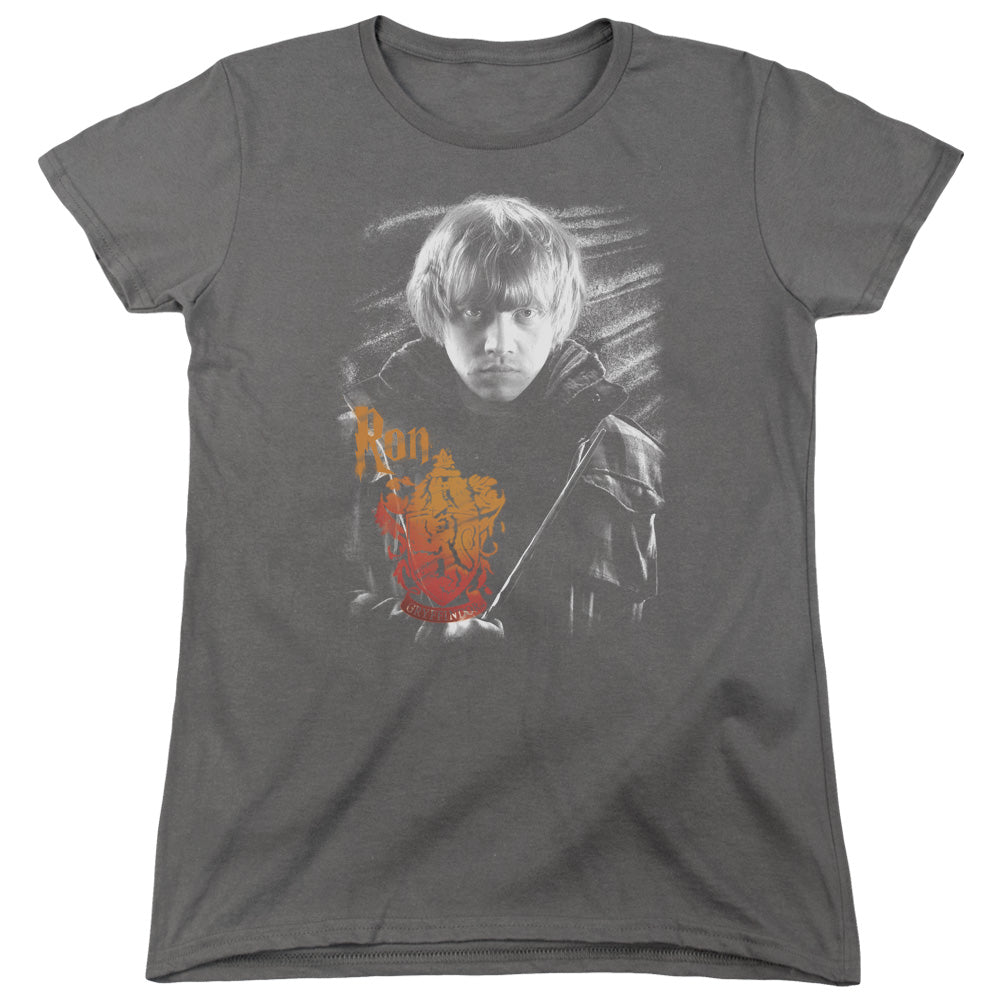 Harry Potter - Ron Portrait - Short Sleeve Womens Tee - Charcoal T-shirt