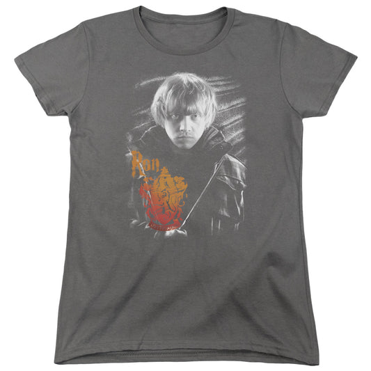 Harry Potter - Ron Portrait - Short Sleeve Womens Tee - Charcoal T-shirt