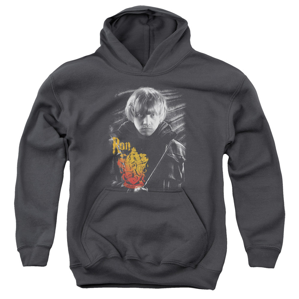 Harry Potter - Ron Portrait - Youth Pull-over Hoodie - Charcoal