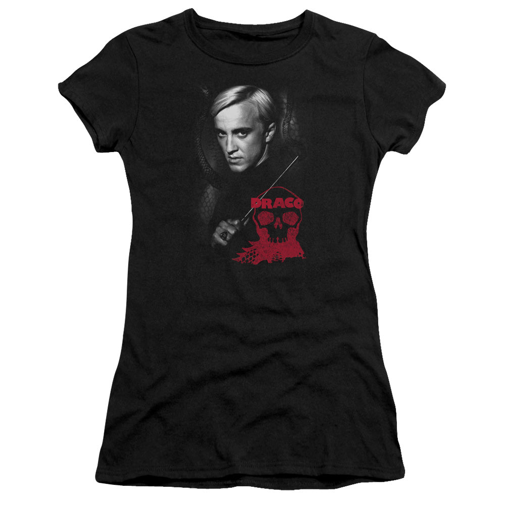 Harry Potter - Draco Portrait - Short Sleeve Junior Sheer - Black T-shirt