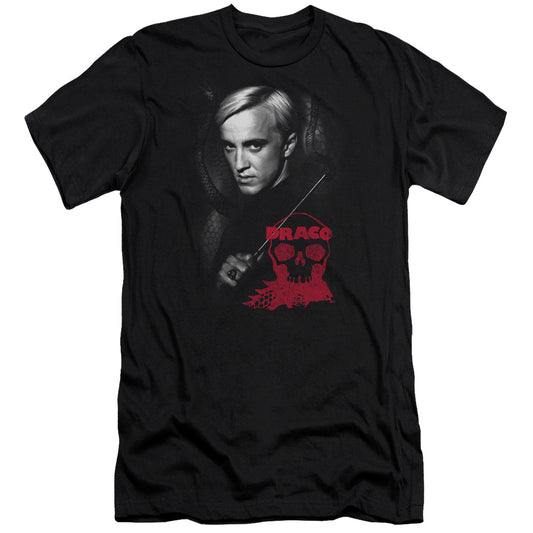 Harry Potter - Draco Portrait-hbo Short Sleeve Adult 30/1 - Black T-shirt
