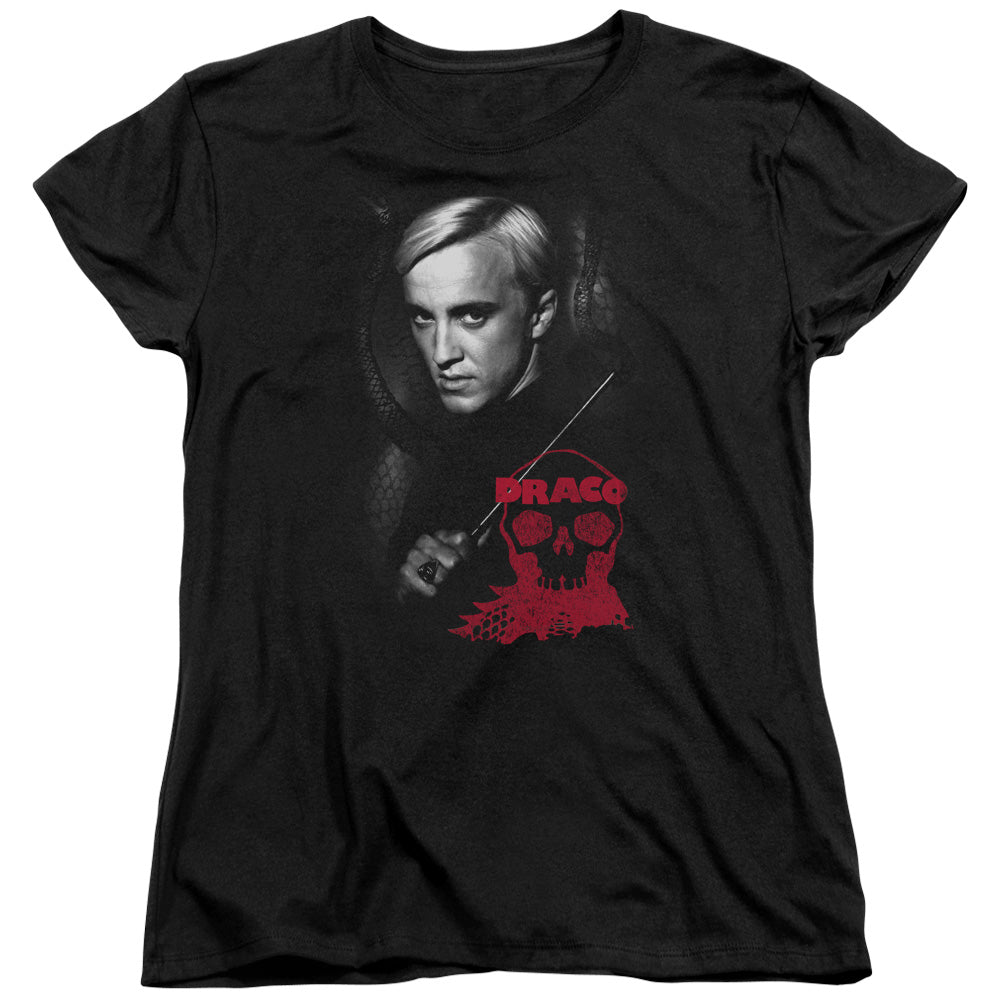 Harry Potter - Draco Portrait - Short Sleeve Womens Tee - Black T-shirt