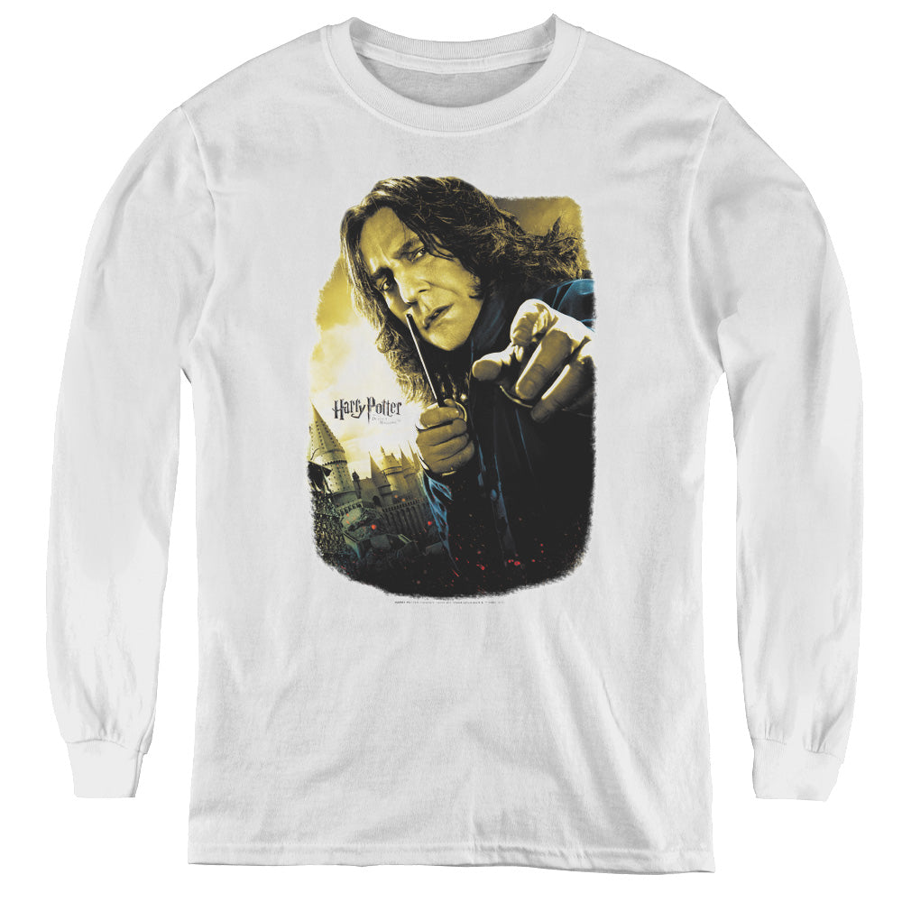 Harry Potter - Snape Poster - Youth Long Sleeve Tee - White