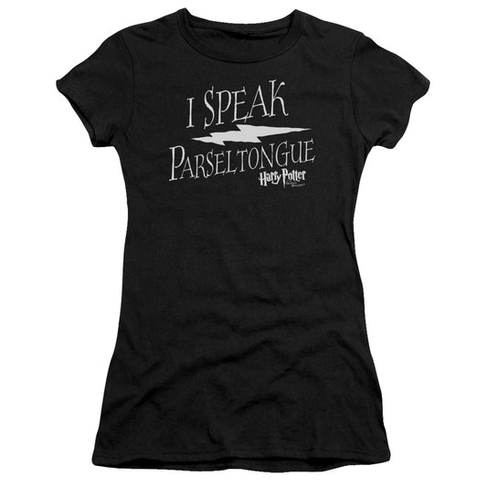 Harry Potter - I Speak Parseltongue - Short Sleeve Junior Sheer - Black T-shirt