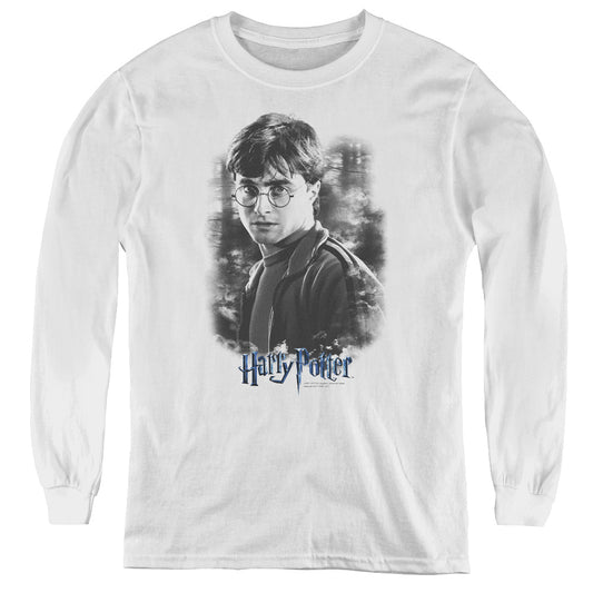 Harry Potter - Harry In The Woods - Youth Long Sleeve Tee - White