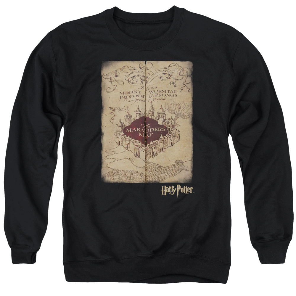 Harry Potter - Marauders Map - Adult Crewneck Sweatshirt - Black