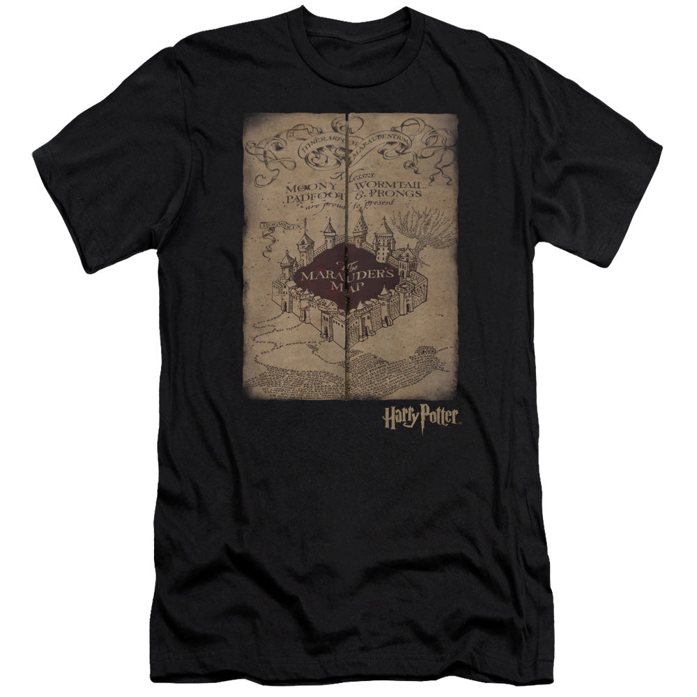 Harry Potter - Marauders Map - Short Sleeve Adult 30/1 - Black T-shirt