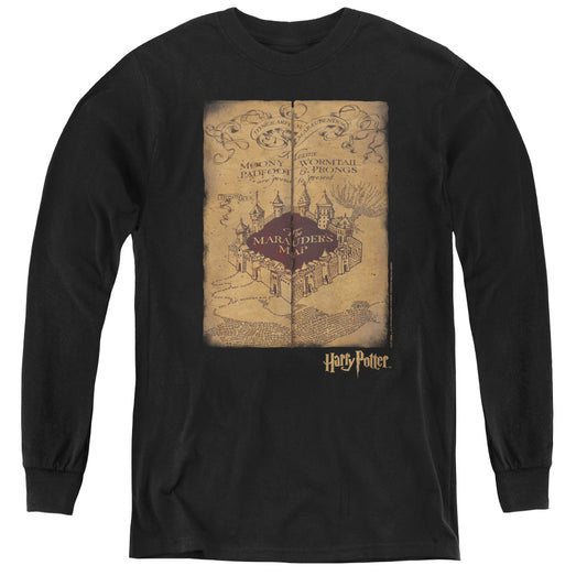 Harry Potter - Marauders Map - Youth Long Sleeve Tee - Black