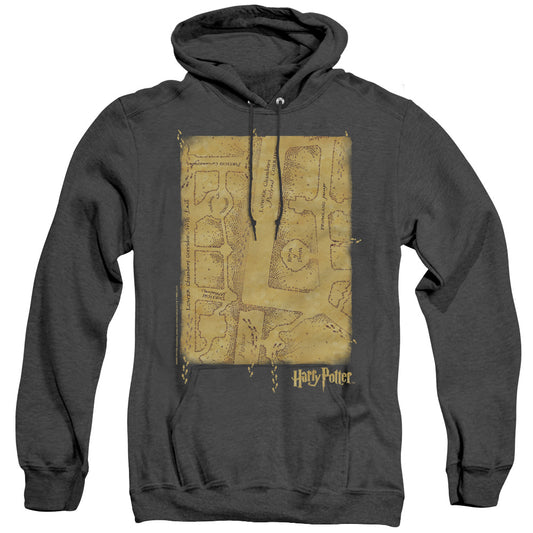 Harry Potter - Marauders Map Interior - Adult Heather Hoodie - Black