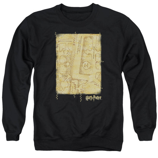 Harry Potter - Marauders Map Interior - Adult Crewneck Sweatshirt - Black