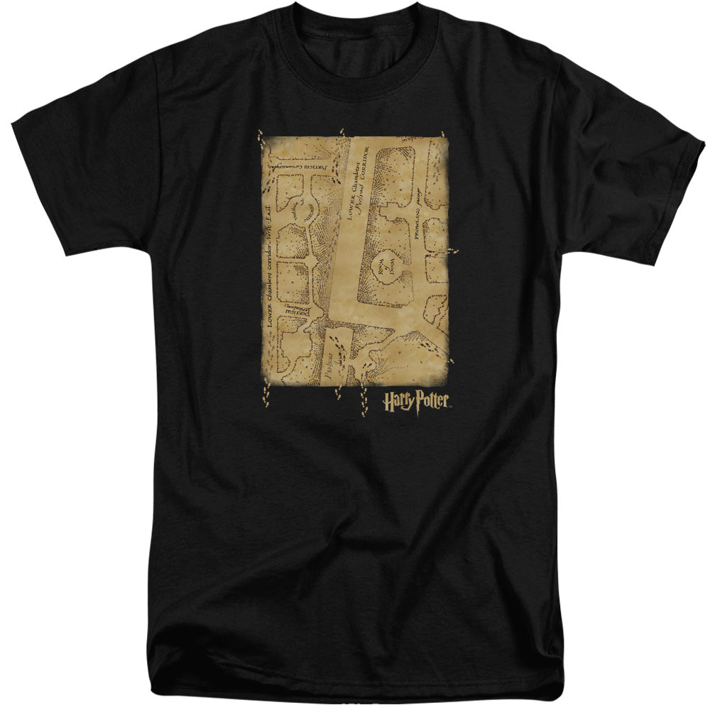 Harry Potter - Marauders Map Interior - Short Sleeve Adult Tall 18/1 - Black T-shirt