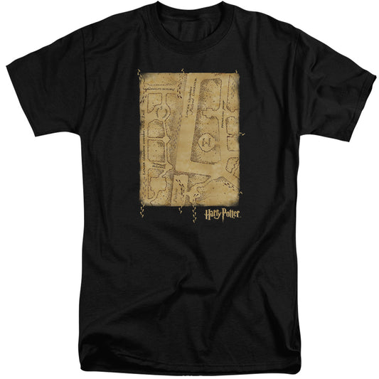 Harry Potter - Marauders Map Interior - Short Sleeve Adult Tall 18/1 - Black T-shirt
