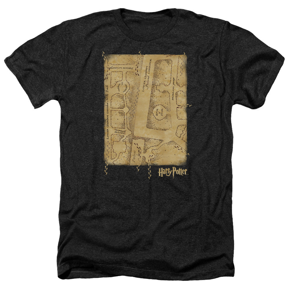 Harry Potter - Marauders Map Interior - Adult Heather-black