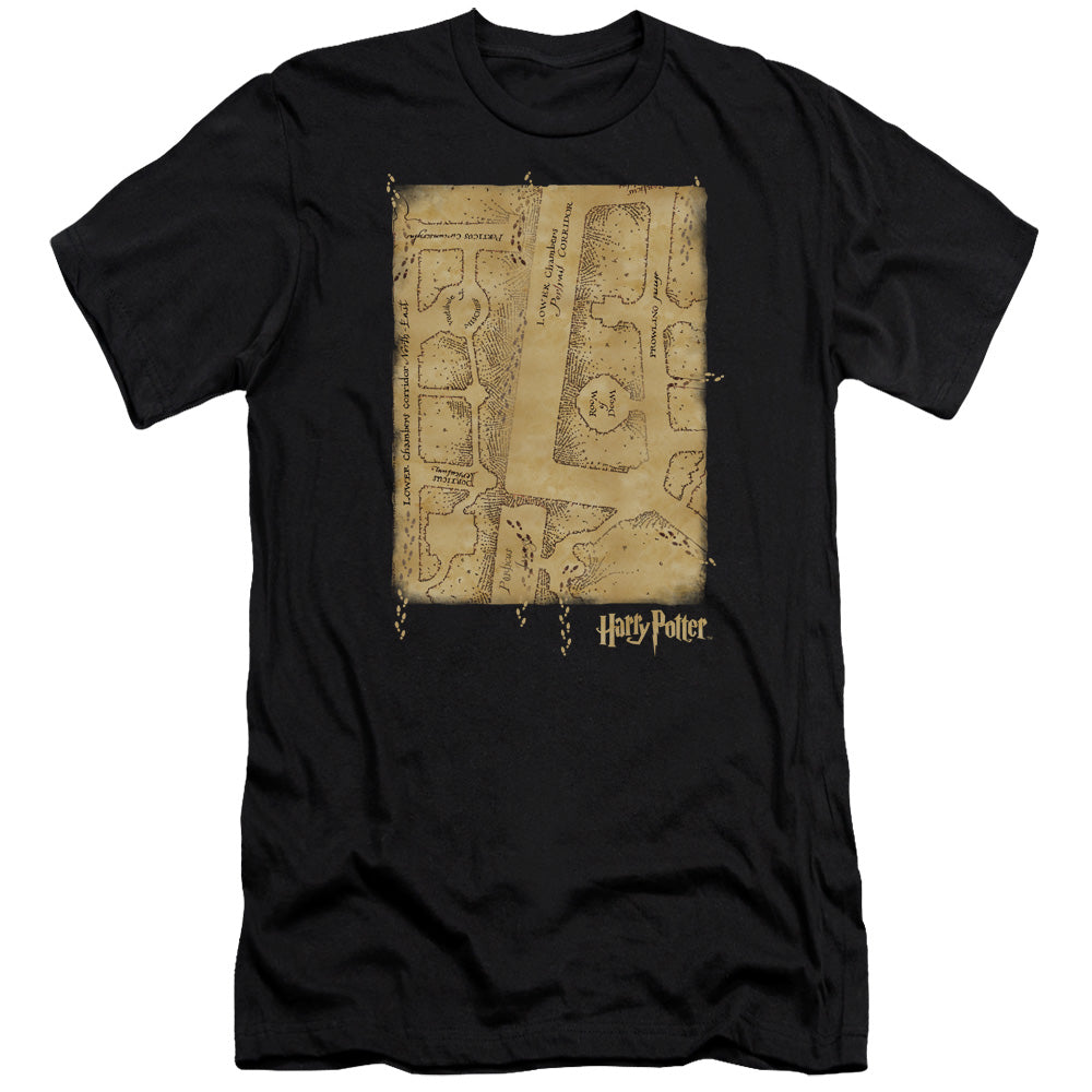 Harry Potter - Marauders Map Interior-hbo Short Sleeve Adult 30/1 - Black T-shirt