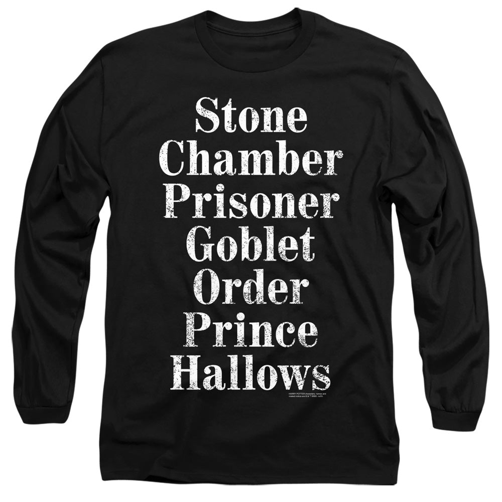 Harry Potter - Titles - Long Sleeve Adult 18/1 - Black T-shirt