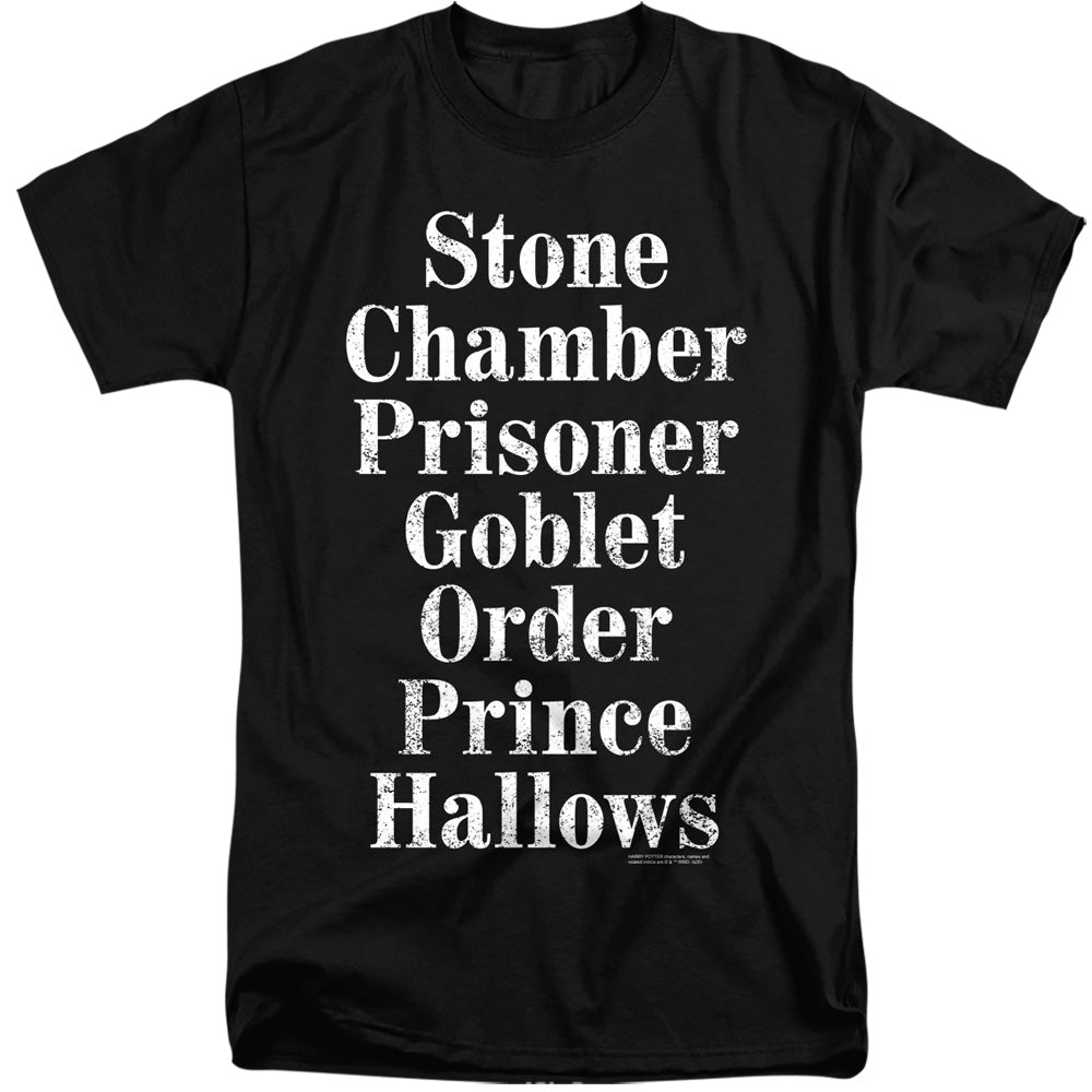 Harry Potter - Titles - Short Sleeve Adult Tall 18/1 - Black T-shirt
